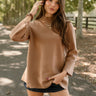 Trish Camel Mock Neck Sweater - front view