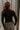 Shannon Black Ribbed Mock Neck Top - back