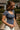 Alaina Navy Blue Short Sleeve Top -  frontal side view
