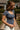 Alaina Navy Blue Short Sleeve Top -  frontal side view