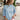 Rima Blue & Red Scallop Trim Sweater - front 