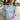 Rima Blue & Red Scallop Trim Sweater - front 