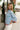 Rima Blue & Red Scallop Trim Sweater - frontal side view