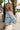 Rima Blue & Red Scallop Trim Sweater - side view