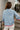 Rima Blue & Red Scallop Trim Sweater - back view