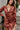 Marissa Rust Satin Floral Mini Dress - close front view