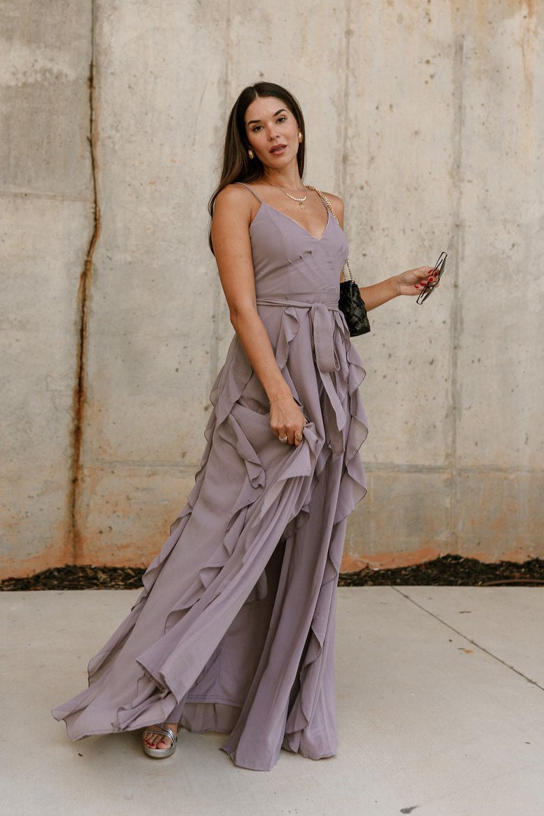 gray and purple dress Fancy Gray And Purple Dress Purple Tulle Lace High Neck Long Prom Dress With Illusion Neckline