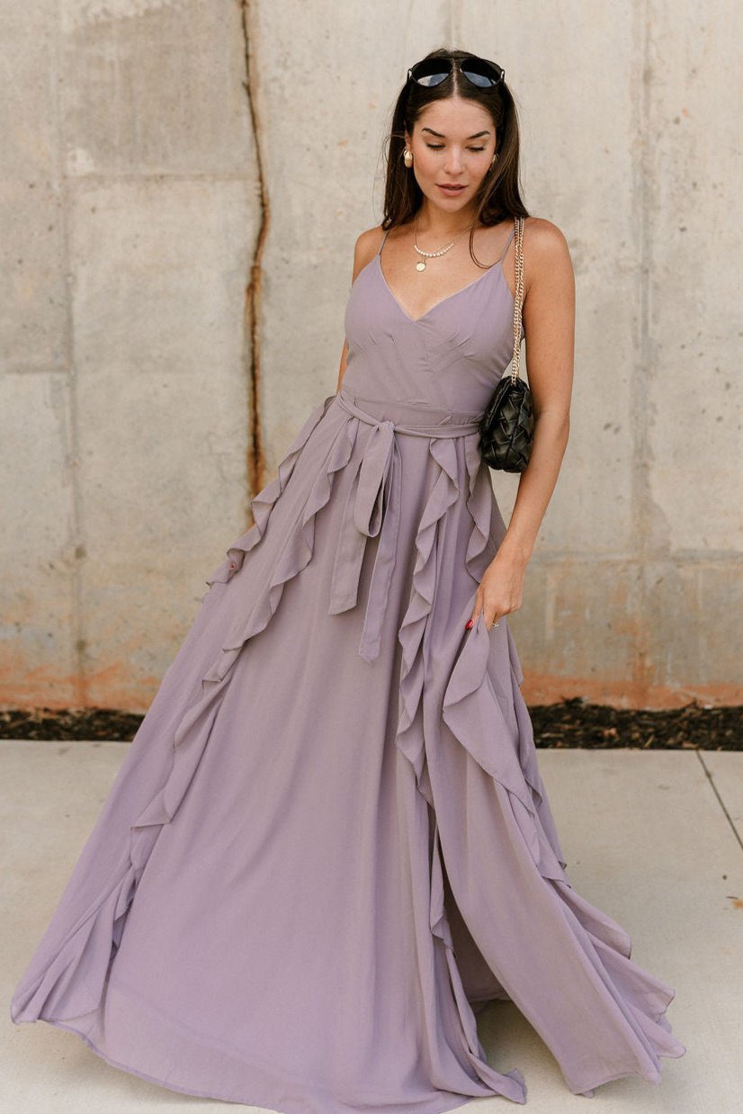 purple maxi dress for wedding WEDTREND Women Purple Plus Size Mother Of The Bride Dress With Appliques A Line Long Wedding Party Dress, Purple / 4XL