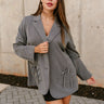 Valeria Dark Grey Tie Blazer- front view