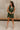 Valerie Faux Leather Slit Mini Dress- green-full body view