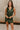 Valerie Faux Leather Slit Mini Dress- green-front view