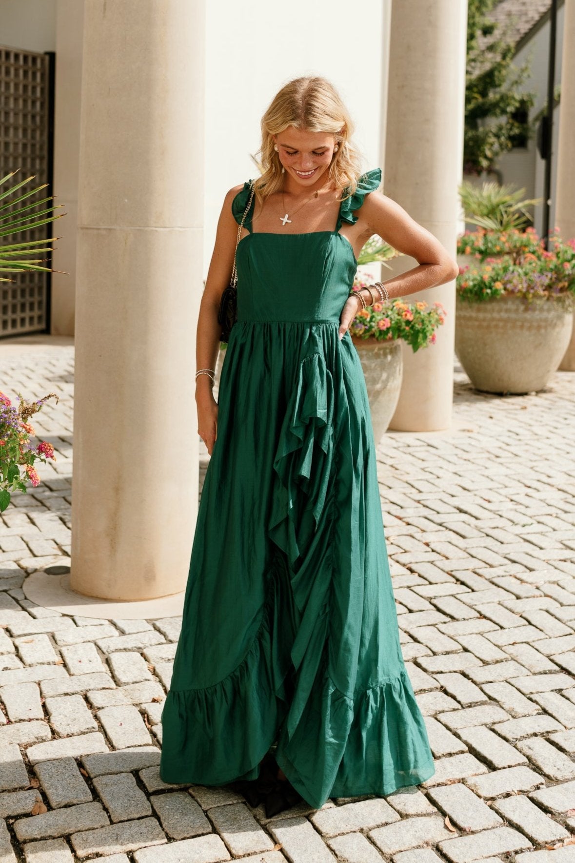 Daphne Green Ruffle Maxi Dress - Lizard Thicket Daphne Green Ruffle Maxi Dress - Lizard Thicket