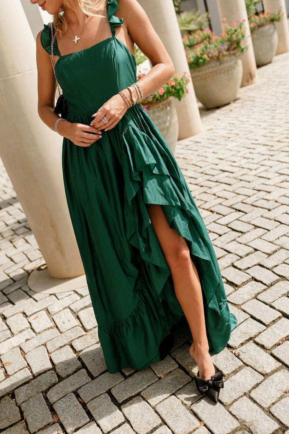 Daphne Green Ruffle Maxi Dress - Lizard Thicket Daphne Green Ruffle Maxi Dress - Lizard Thicket