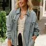 Cecelia Light Denim Tie Jacket- frontal side view