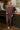 Blair Burgundy & Cream Striped Loungewear Set - full body front view