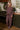 Blair Burgundy & Cream Striped Loungewear Set - full front view