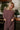 Blair Burgundy & Cream Striped Loungewear Set - upper body front view