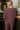 Blair Burgundy & Cream Striped Loungewear Set - upper back view