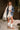 Marlowe Ivory Fringe Scarf - full body front view