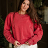 Harper Washed Red Long Sleeve Sweatshirt- top view