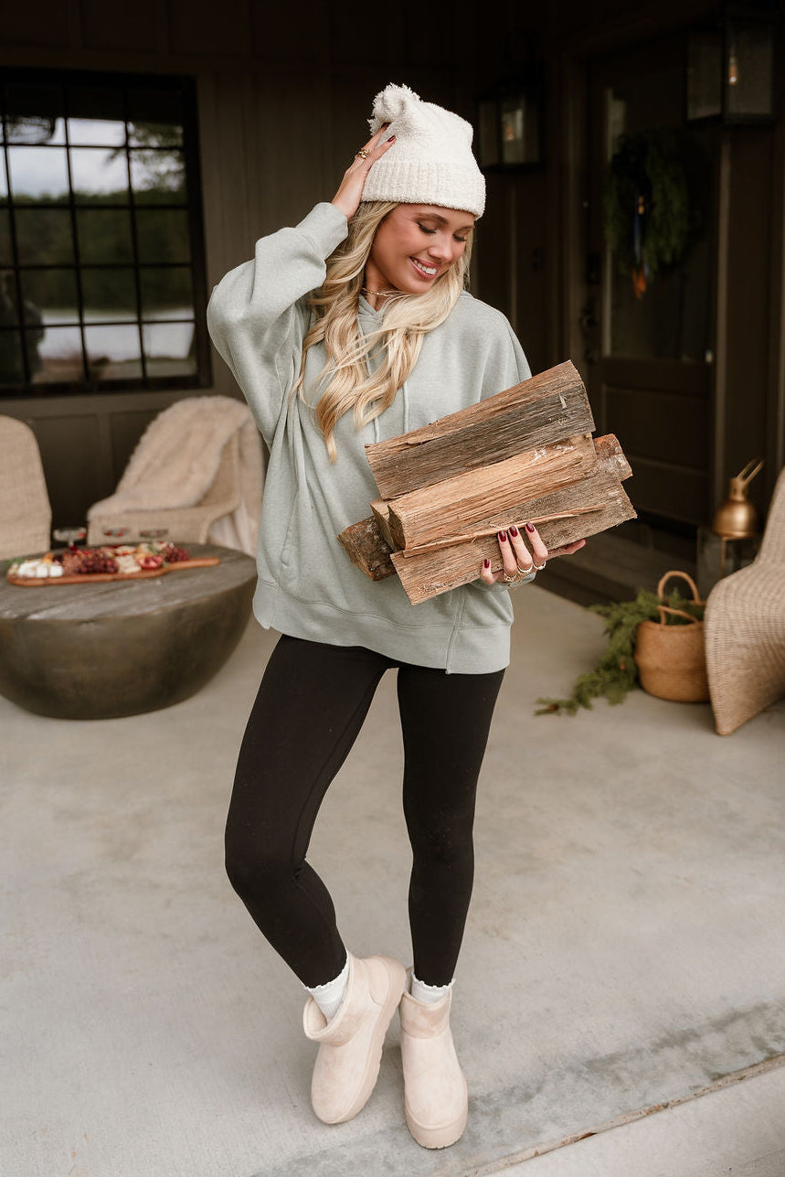 Rowyn Sage Green Hoodie Sweatshirt- full body view