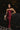 Julia Burgundy Satin Midi Dress- frontal top view