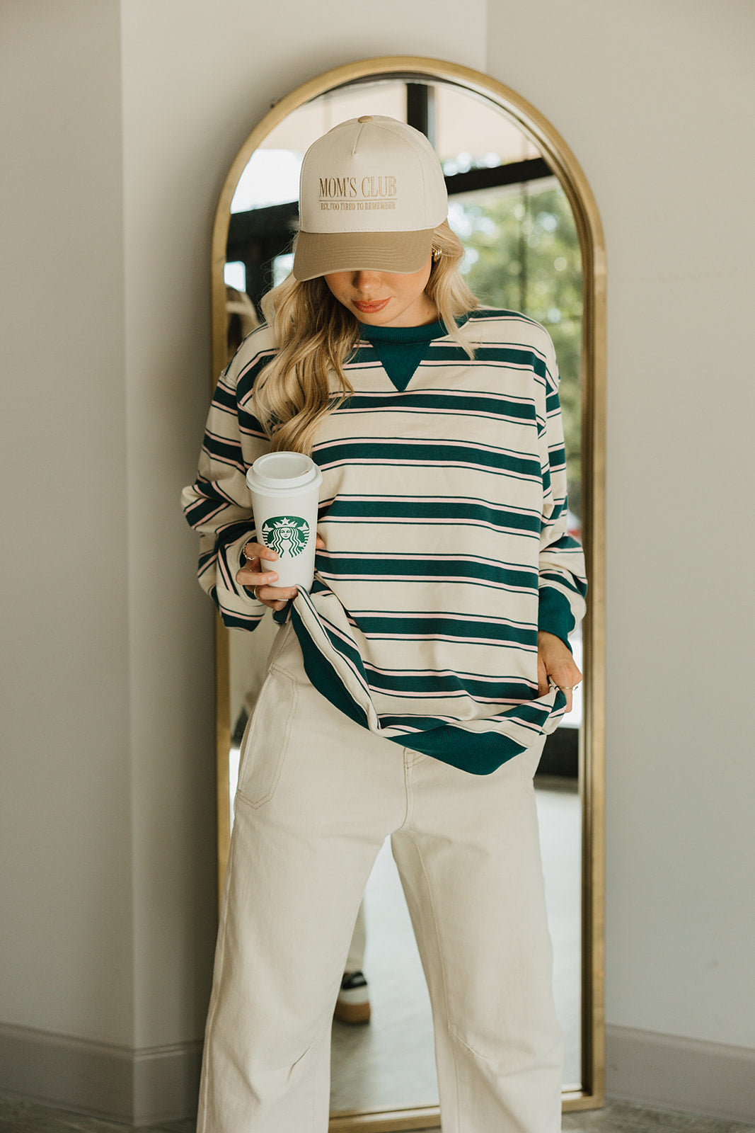 Eileen Cream Multi Striped Pullover - front view