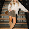 Sofie Leopard Denim Cargo Skirt - full body front view
