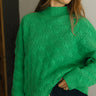 Natalia Green Cable Knit Sweater- front view