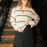 Raelyn Khaki & Black Knit Sweater- front top view