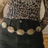 Vivie Gold Medallion Chain Link Belt - front view