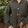 Tiffany Olive & Gold Button Cardigan - front view