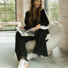 Parker Black & Cream Colorblock Pants- full body view