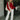 Clara Red Knit Button-Up Cardigan- full body view