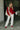 Clara Red Knit Button-Up Cardigan- full body view