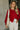 Clara Red Knit Button-Up Cardigan- front top view