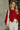 Clara Red Knit Button-Up Cardigan- front top view