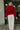 Clara Red Knit Button-Up Cardigan- full body back view