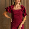 Stella Burgundy Corduroy Mini Dress- front top view