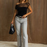 Naomi Black Off-The-Shoulder Top- full body view