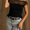 Leila Black & Gold Western Belt - front view