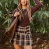 Casey Brown Ruched Long Sleeve Top - front view