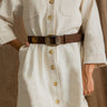 Madelyn Ecru Button-Up Mini Dress- front view