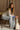 Riley Ecru & Dusty Blue Knit Sweater- full body side view