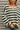 Eliana Olive Green & Ivory Stripe Knit Sweater- close up top view