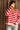 Eliana Red & Ivory Stripe Knit Sweater- close up front view