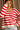 Eliana Red & Ivory Stripe Knit Sweater- close up view