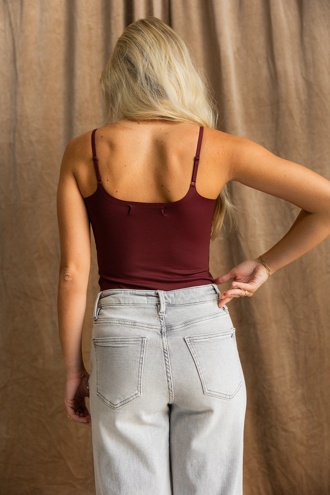 Chloe Burgundy Brami Tank-back view