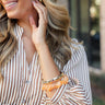 Liana Gold & Orange Marble Bangle Bracelet Set- front view