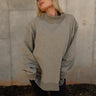 Hadley Olive Green Mineral Wash Sweatshirt- close up front view